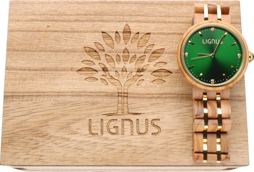 Rosie Olive Wood LW0602 - Kvarts - Tree - Dameklokker - Tre - Mineral