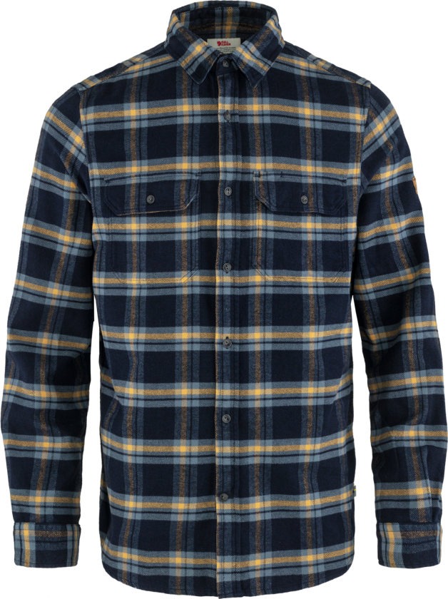 ÖVIK HEAVY FLANNEL SHIRT M DARK NAVY-BUCKWHEAT BROWN