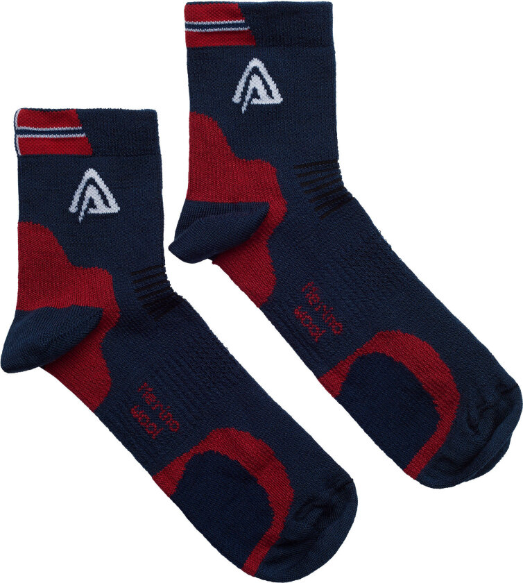 Running Socks 2-Pack 37-39, Blue/ Red/ White