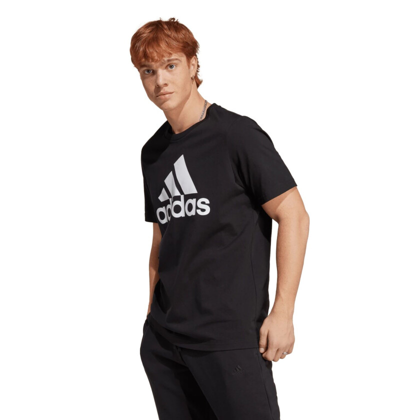 adidas Ëssential Single Jersey Big Logo T-Shirt, t-skjorte, herre BLACK/WHITE