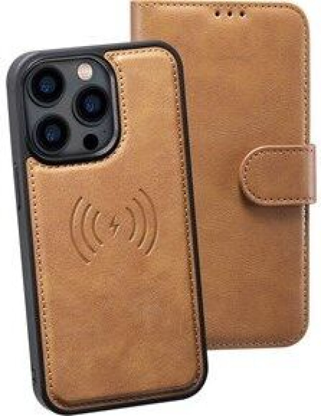 PU-deksel og -lommebok til iPhone 13 Pro brun