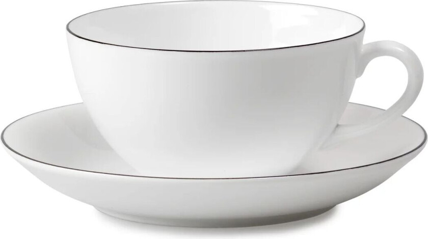 Natur tegods rund Tekopp + fat