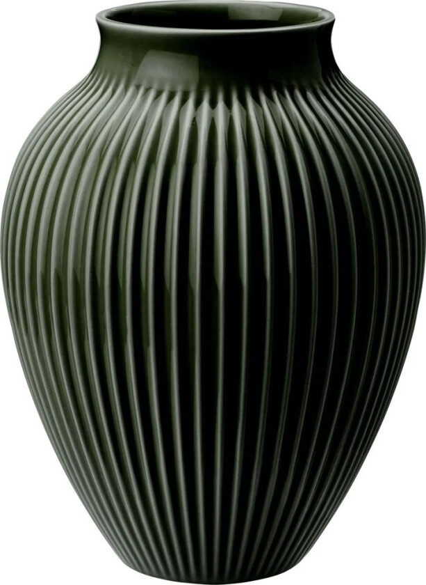 Knabstrup vase riller 27 cm Dark green