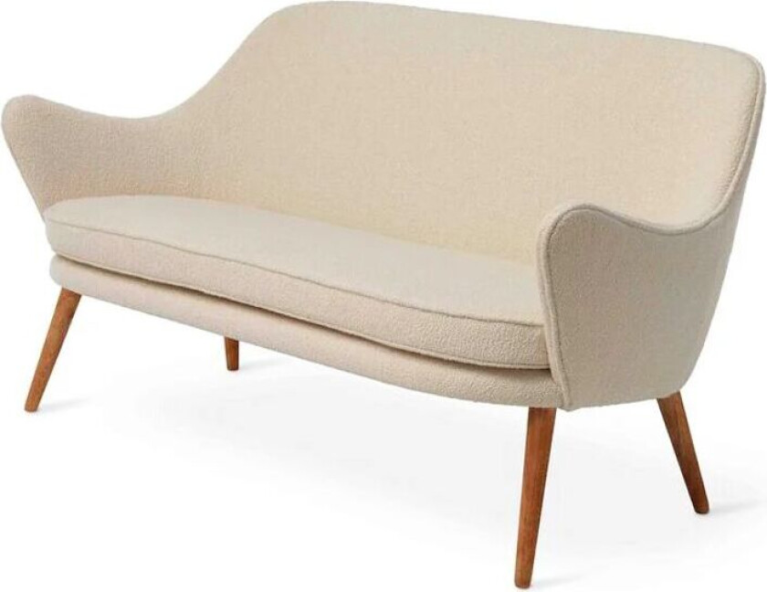 Dwell sofa 2-seter tekstil barnum 24 cream, ben i røkt eik