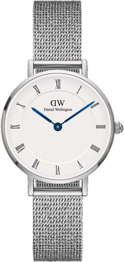 Petite Roman Numerals Sterling DW00100684 - Kvarts - Sølv - Dameklokker - Meshlenke - Mineral