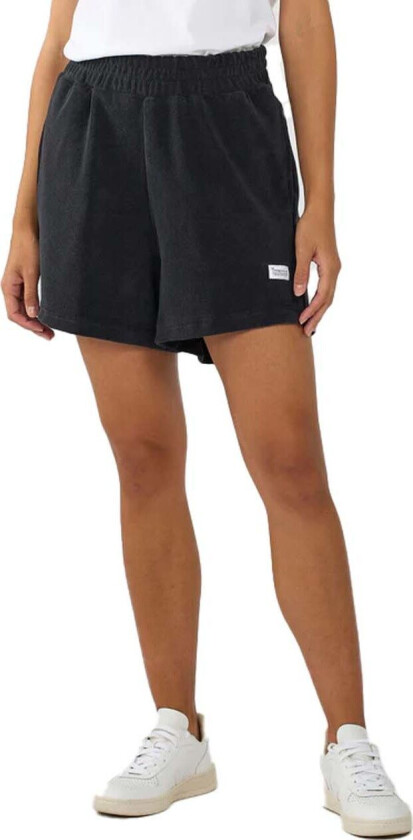 Women's Terry Elastic Waist Shorts S, Black Jet