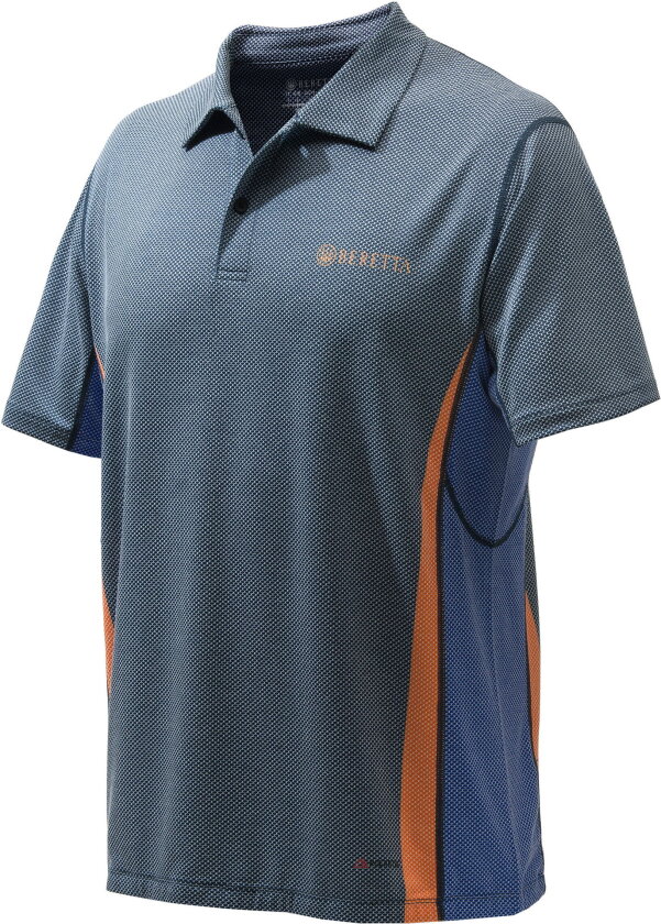 Men's Rush Polo S, Blue & Orange
