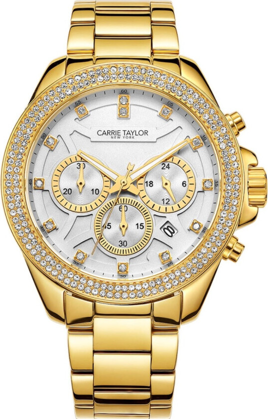 Astoria 42mm Golden Chronograph CTW1503 - Kvarts - Gull Krystal - Dameklokker - Rustfritt stål - ledd m/pin - Mineral