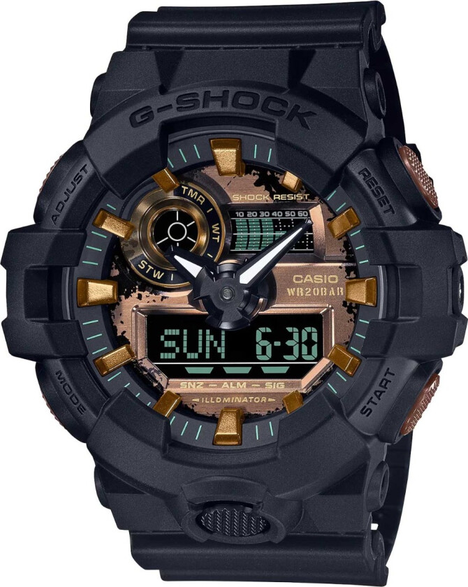 G-Shock Limited GA-700RC-1AER - Anadigi - Sort - Herreklokker - Resin - Mineral