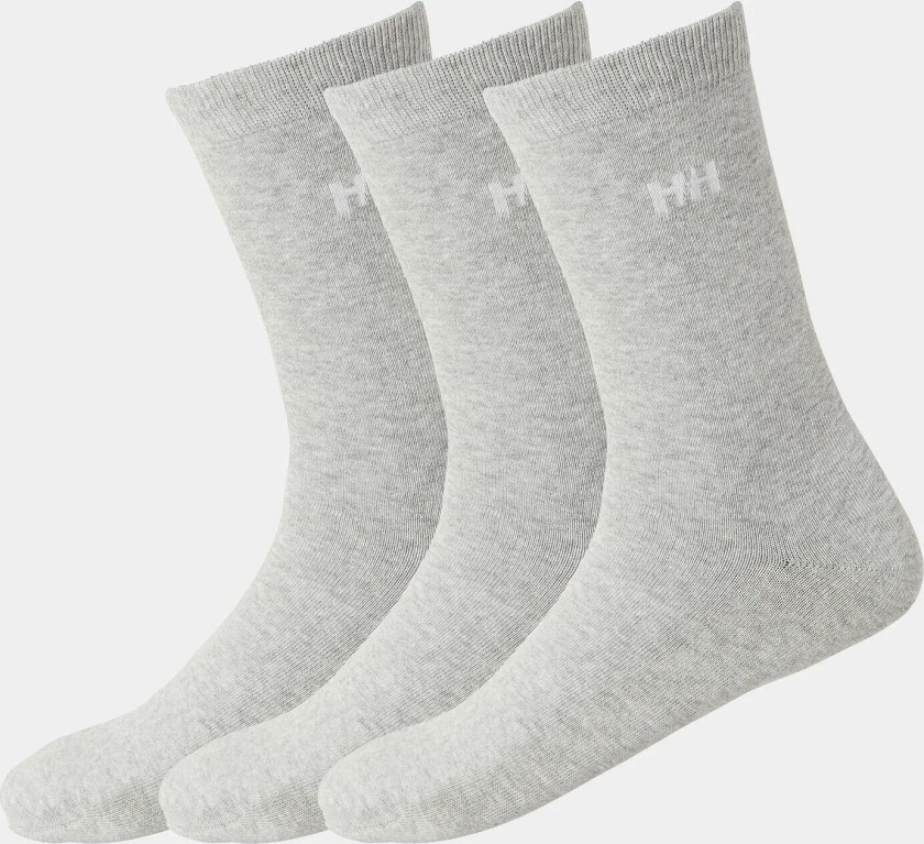 Unisex Everyday Bomull Sokker 3pk Grå 45-47 Svart45-47