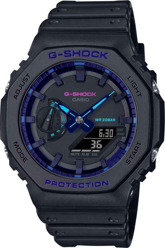 G-Shock Limited GA-2100VB-1AER - Anadigi - Sort - Herreklokker - Resin - Mineral