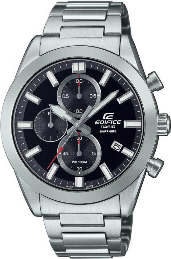 Edifice EFB-710D-1AVUEF - Kvarts - Sølv - Herreklokker - Rustfritt stål - ledd m/pin - Safir
