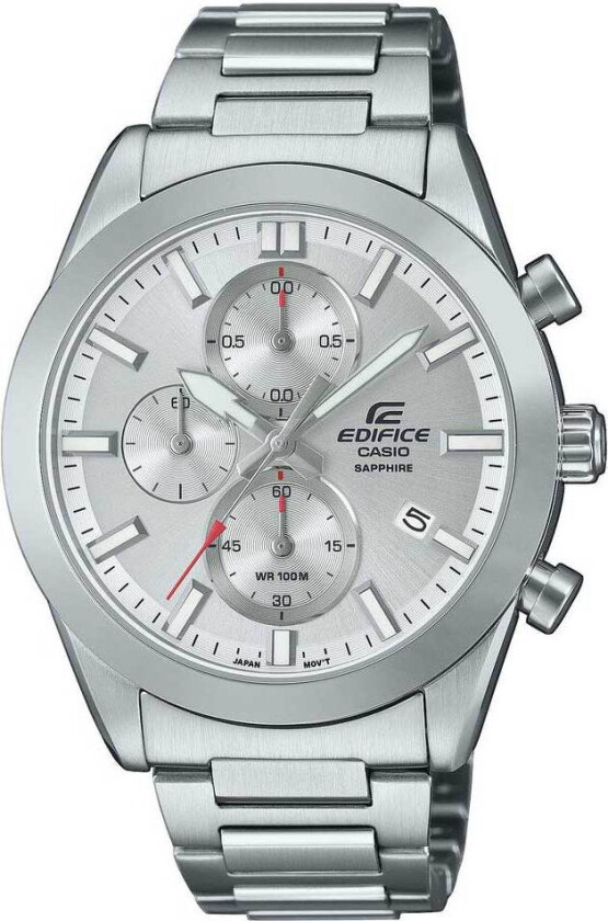 Edifice EFB-710D-7AVUEF - Kvarts - Sølv - Herreklokker - Rustfritt stål - ledd m/pin - Safir