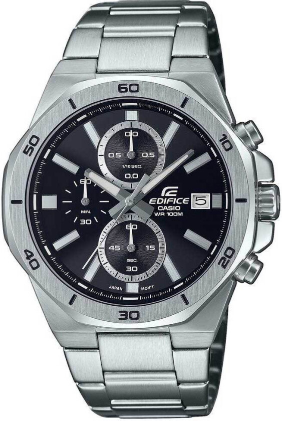 Edifice EFV-640D-1AVUEF - Kvarts - Sølv - Herreklokker - Rustfritt stål - ledd m/pin - Mineral