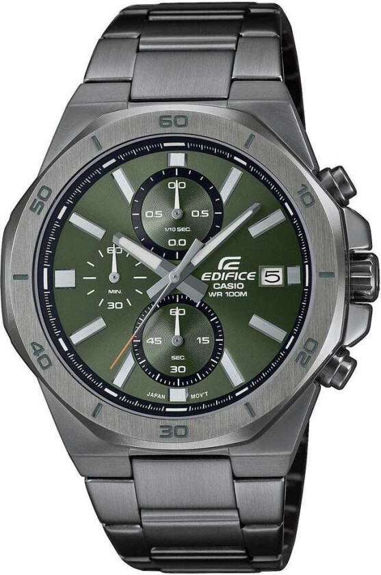 Edifice EFV-640DC-3AVUEF - Kvarts - Gunmetal - Herreklokker - Rustfritt stål - ledd m/pin - Mineral
