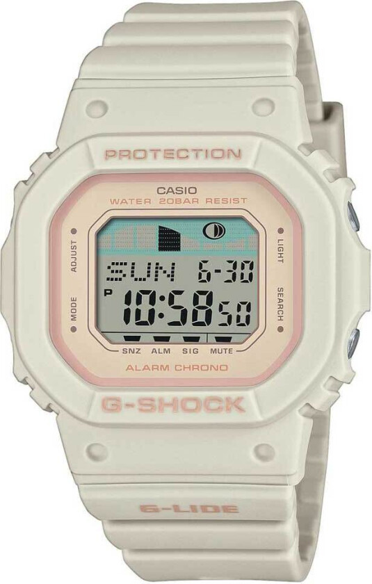 G-Shock G-Lide GLX-S5600-7ER - Digital - Krem - Dameklokker - Resinledd - Mineral