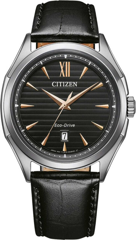 Classic Solar Quartz AW1750-18E - Kvarts - Sølv - Herreklokker - Skinn - Mineral