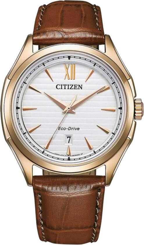 Classic Solar Quartz AW1753-10A - Kvarts - Gull - Herreklokker - Skinn - Mineral