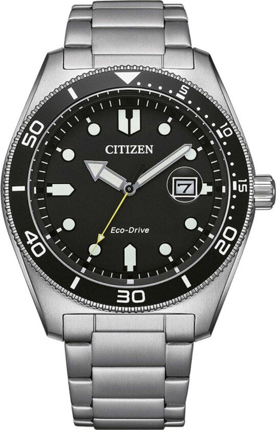 Marine Solar Quartz AW1760-81E - Kvarts - Sølv - Herreklokker - Rustfritt stål - ledd m/pin - Mineral