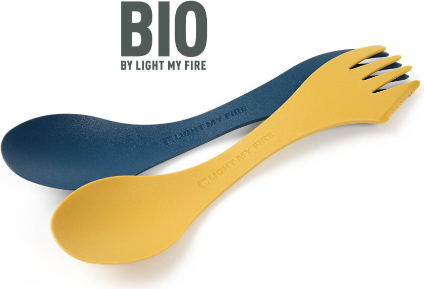 Spork Medium Bio 2-pack OneSize, Musty Yellow/Hazy Blue