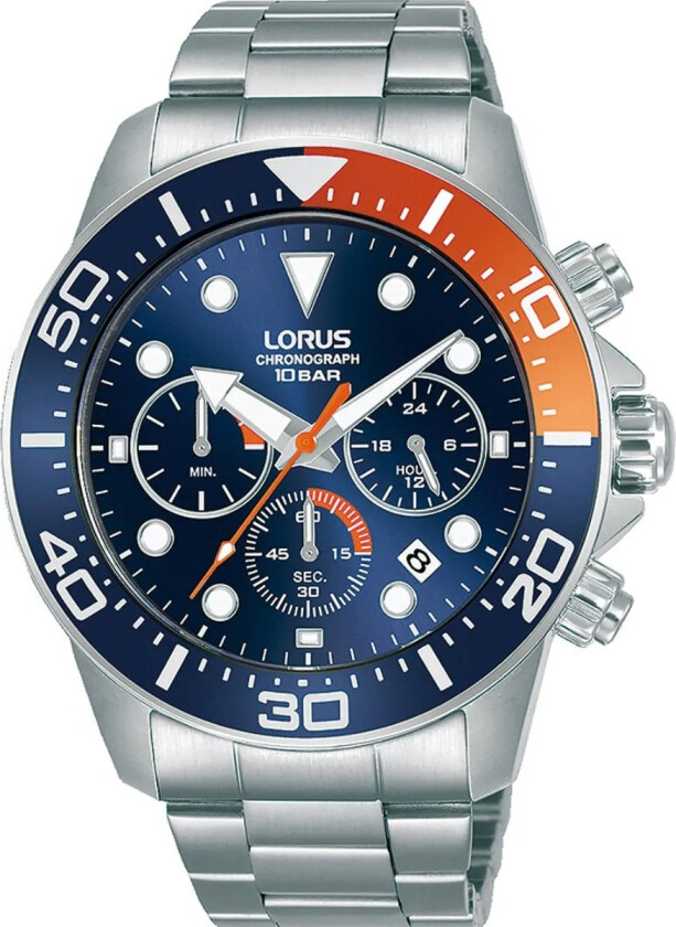 43mm Mens Chronograph 100m RT345JX9 - Kvarts - Sølv - Herreklokker - Rustfritt stål - ledd m/pin - Mineral