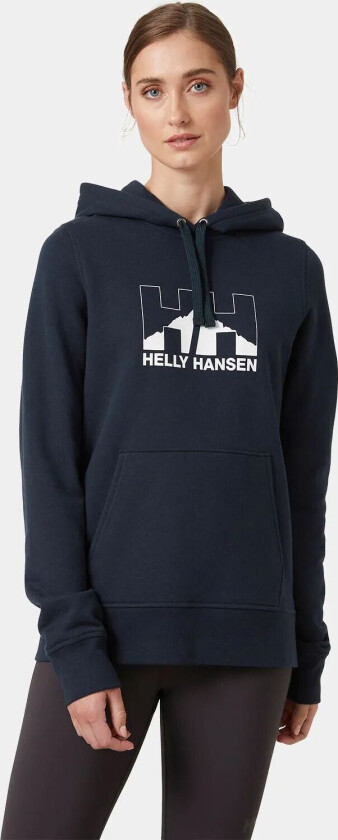 Dame Nord Graphic Myk Pullover Hettegenser Marineblå L SvartL