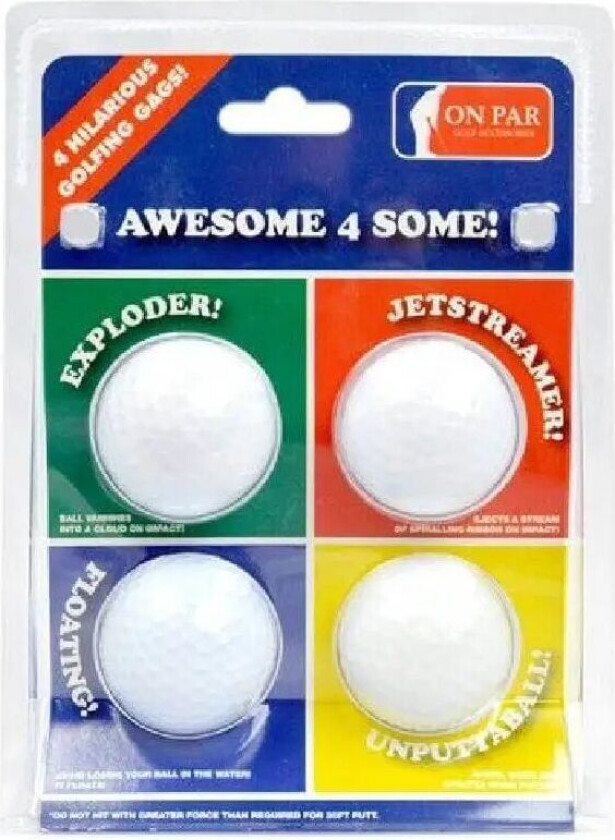 On Par Joke Golfballer 4pk