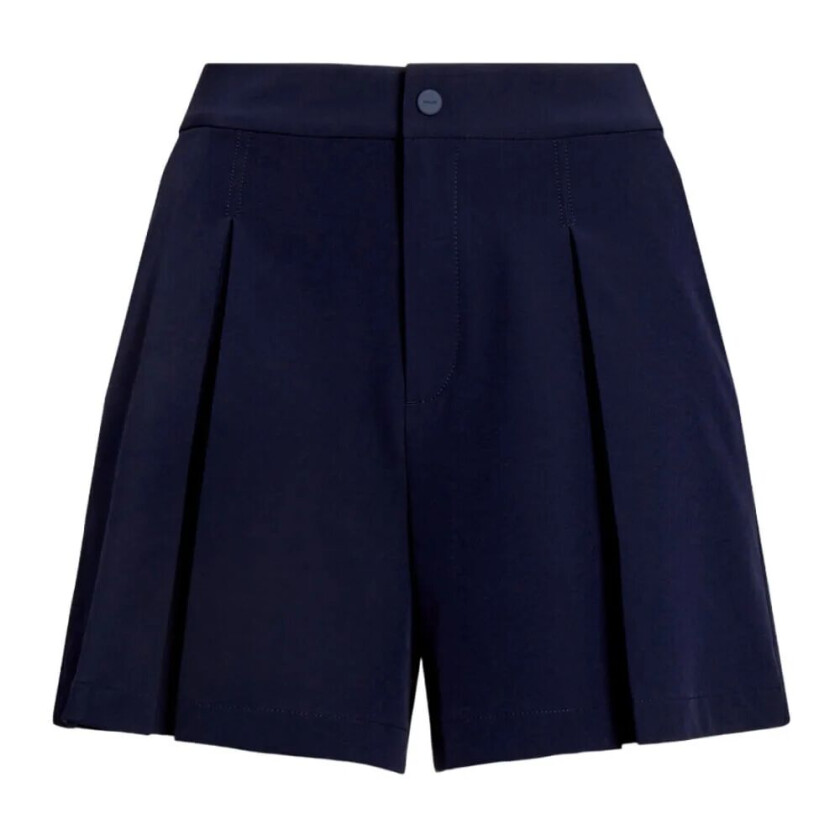 Wide-Leg Pleated Shorts Dame Navy