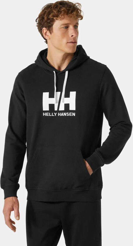 Herre HH Logo Myk Bomull Hettegenser Svart XL SvartXL