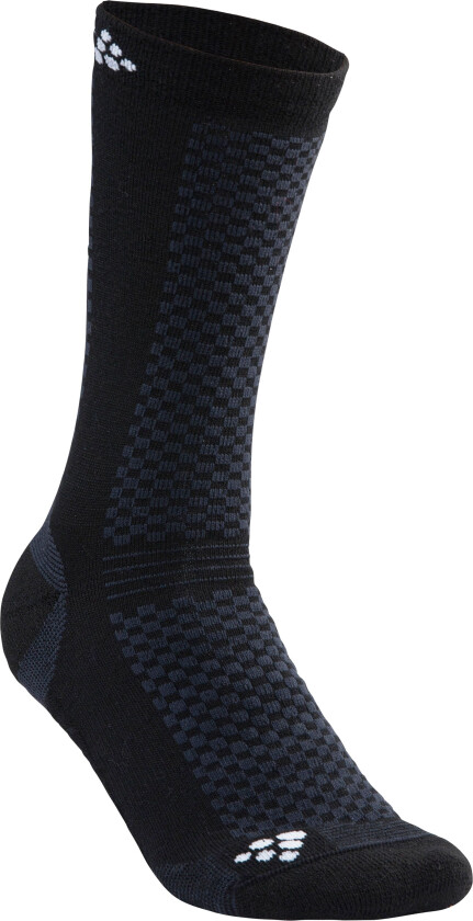 Warm Mid 2-Pack Sock Black/White 37-39, Black/White
