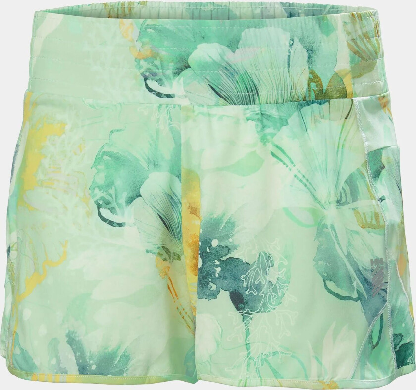 Dame Teknisk Løpeshorts Med Trykk Grønn M SvartM