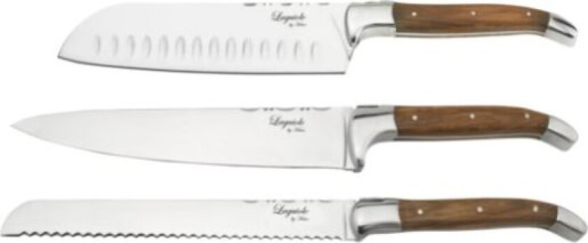 3 Knives Set (Santoku + Chef + Bread Knife)