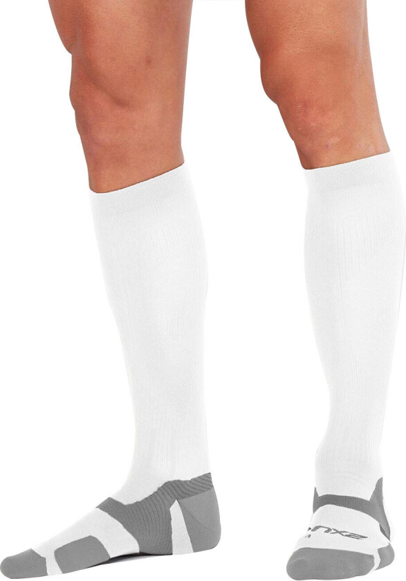 VECTR Light Cushion Full Length Socks L2, White/Grey