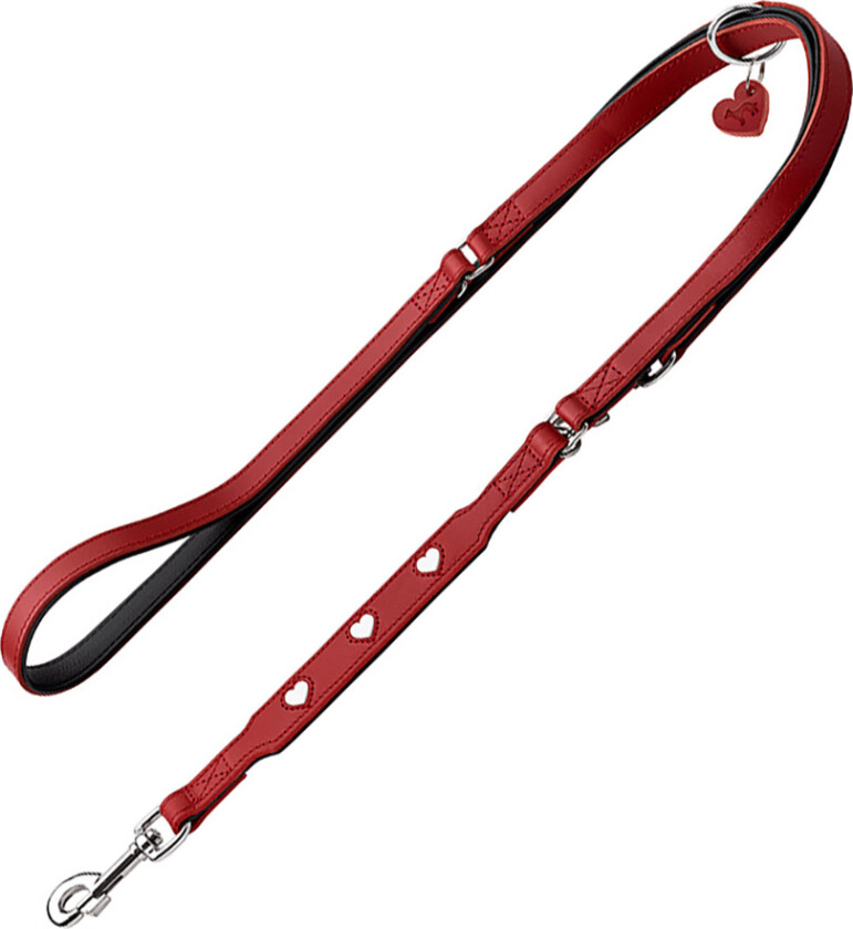 HUNTER justerbar føreline Love, rød - 200 cm lang, 18 mm bred