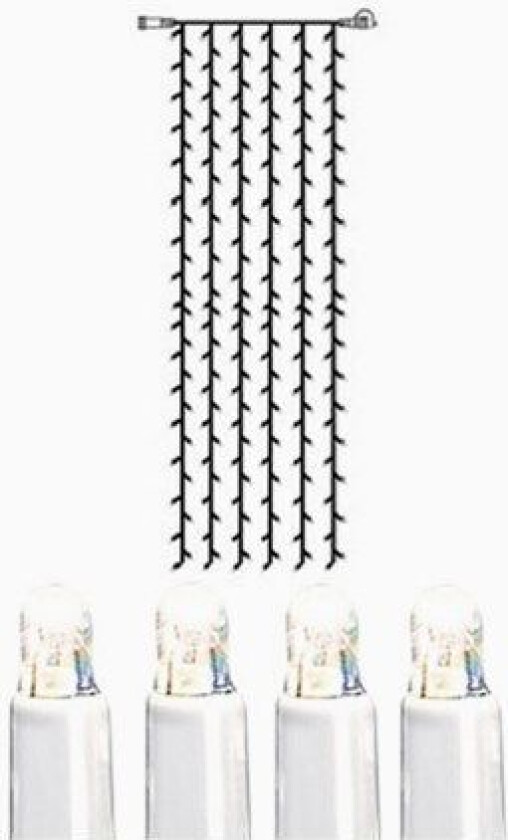 System LED gardin ekstra 204 lys 1x4m kallhvit med hvit kabel. 466-58-14