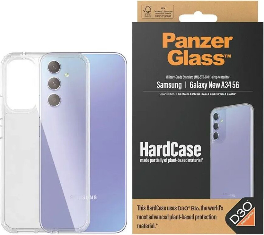 Samsung Galaxy A35 (5G) Deksel  D3O Bio HardCase - Gjennomsiktig