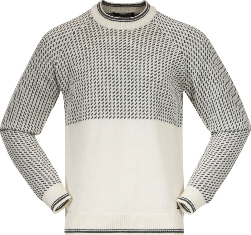 Bergans Of Norway Alvdal Wool Jumper Herre Vanilla White/Solid Dark Grey M