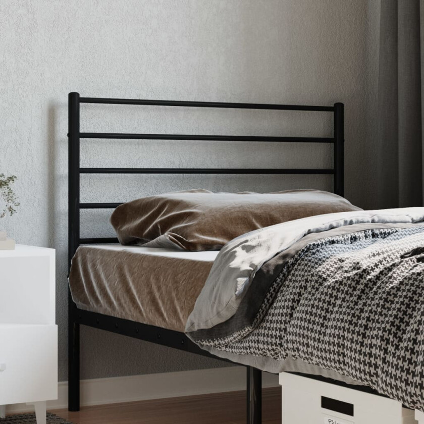 Sengegavl i metall svart 80 cm