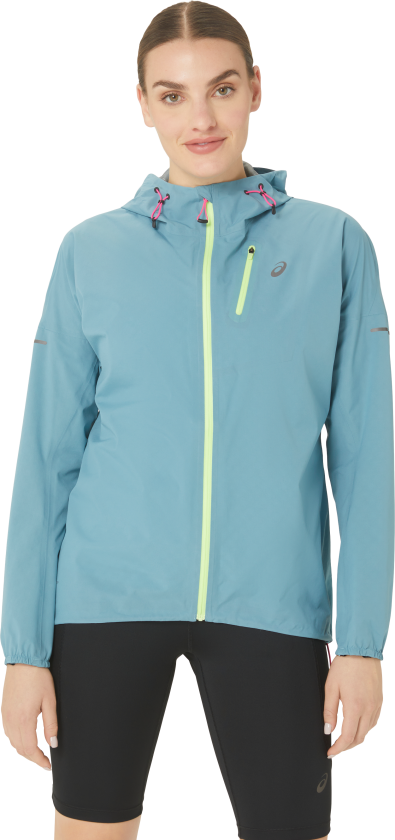Asics Women's Fujitrail Waterproof Jacket XL, Gris Blue