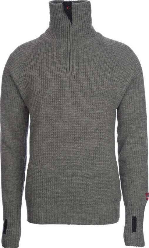 Rav sweater w/zip, ullgenser, unisex Grå Melert