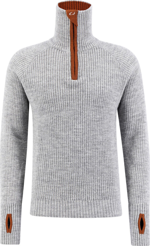 Rav Sweater w/Zip Unisex, XS, Grey Melange/Arabian Spice