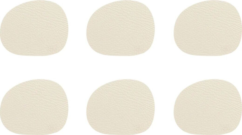 Aida Raw glassunderlag lær 6-stk. Wam nude (beige)