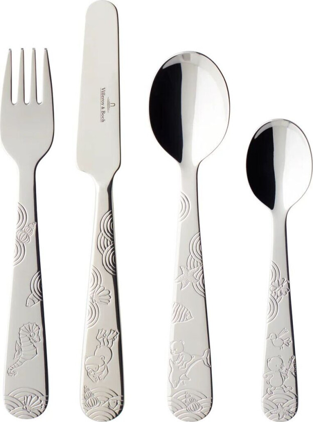 Bilde av Happy as a Bear barnebestikk 4 deler Rustfritt stål