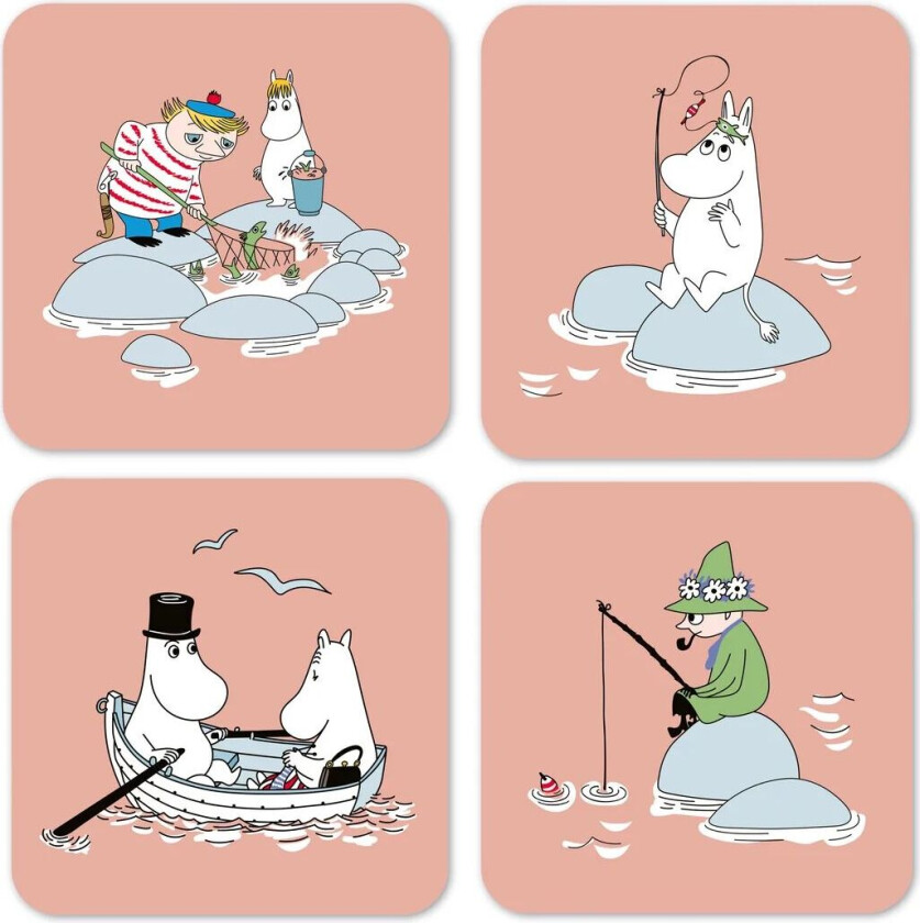 Fiske Mummi sommer 2022 glassunderlag 4-pakning Rosa