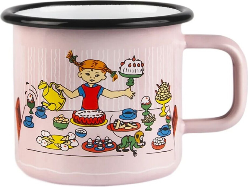 Pippi's birthday emaljekopp 3,7 dl Pink