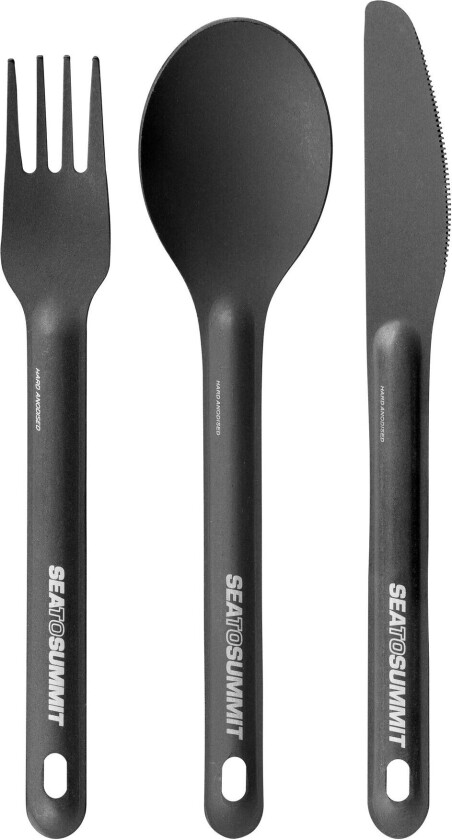 Sea To Summit Cutlery Alphalight Set Spoon/knife/fork Grey Anodised 3 Pc