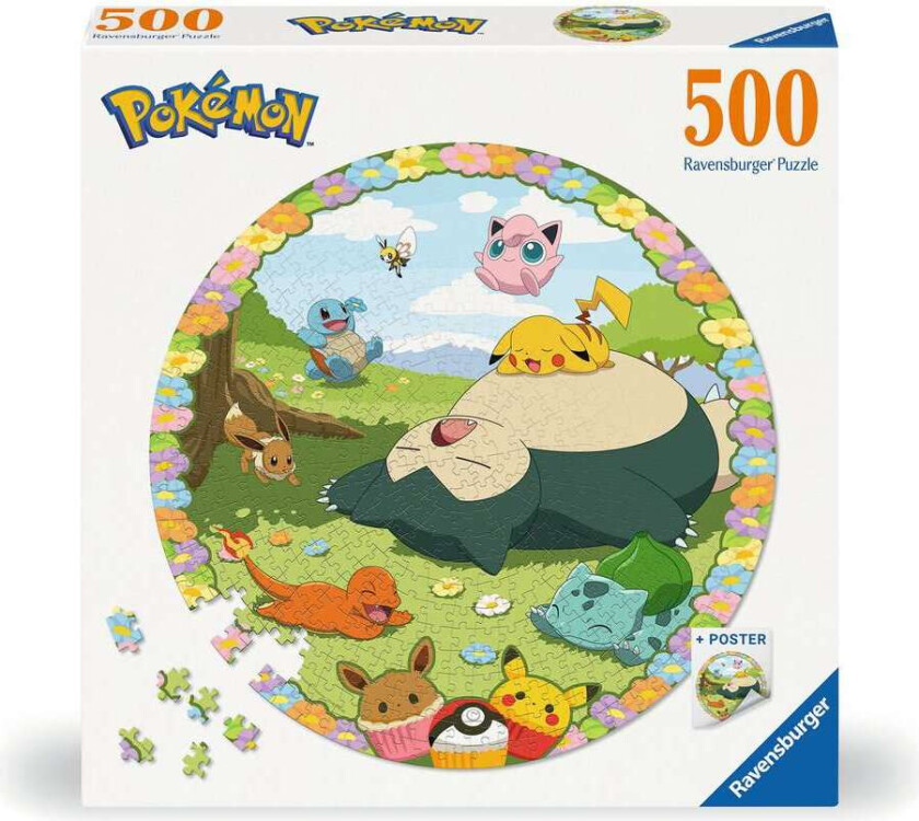 Puslespill 500 Blomstrende Pokemon