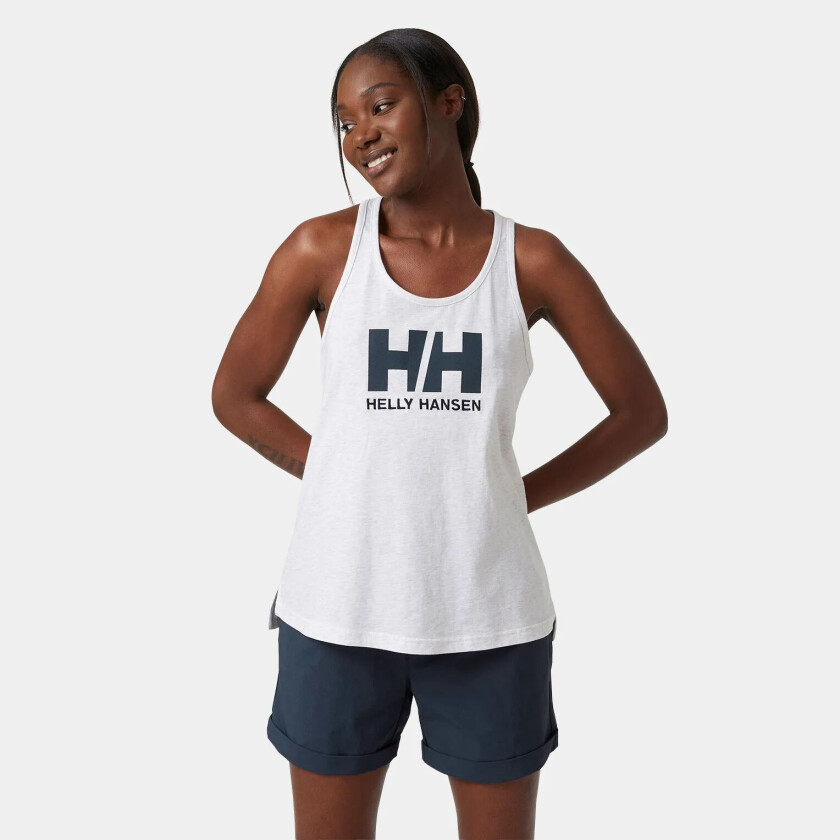 Dame HH Logo Bomull Singlet Hvit M GråM