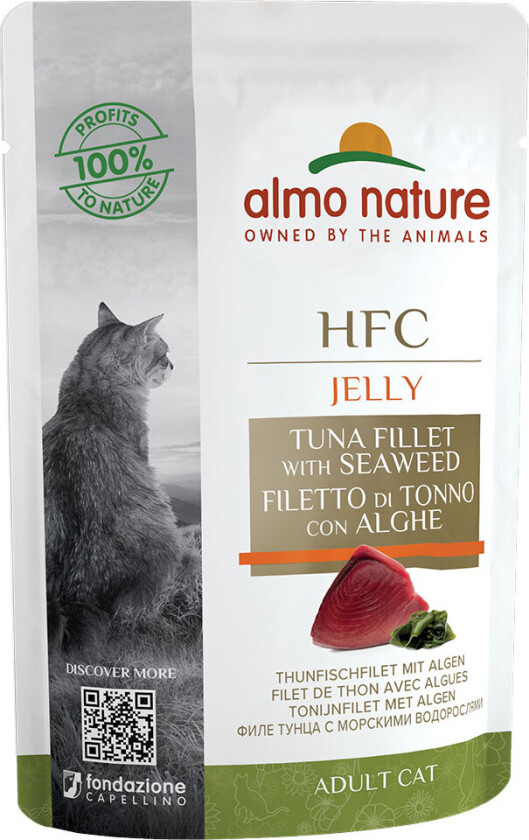 Økonomipakke Almo Nature HFC Jelly Pouch 24 x 55 g - Tuna Fillet with Seaweed