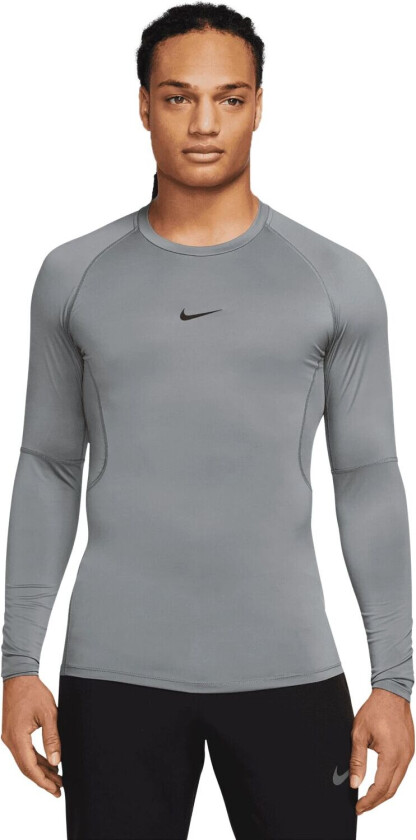 Pro Dri-FIT Tight Top Long Sleeve, treningsgenser, herre Smoke Grey/black